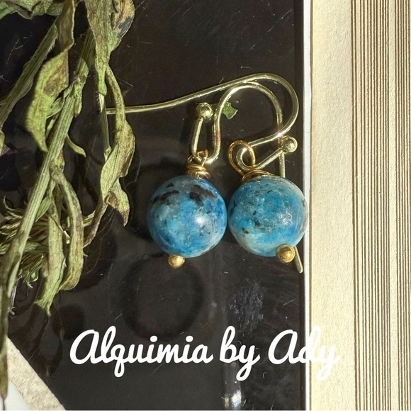 Alquimia Gold and Blue Earrings - Picture 1 of 1